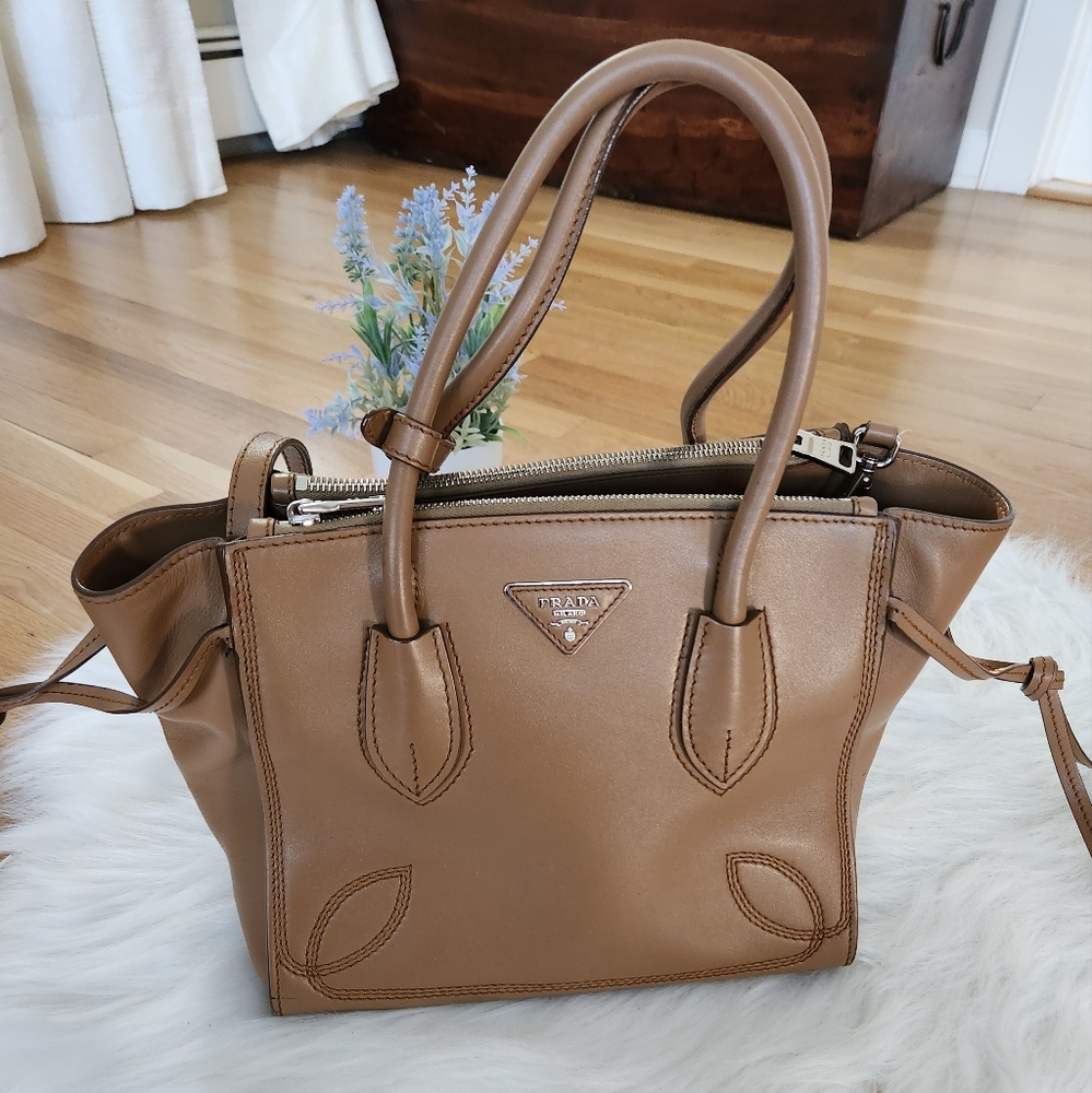 Prada City Sport Tote in Caramel